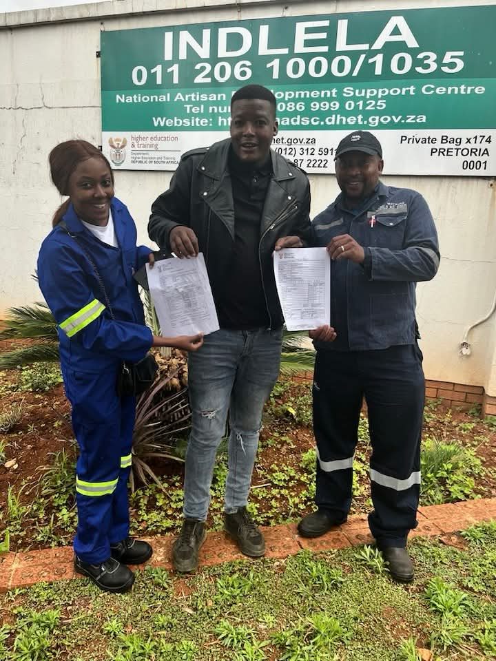 A group of Mashamaite trainees at the INDLELA gate